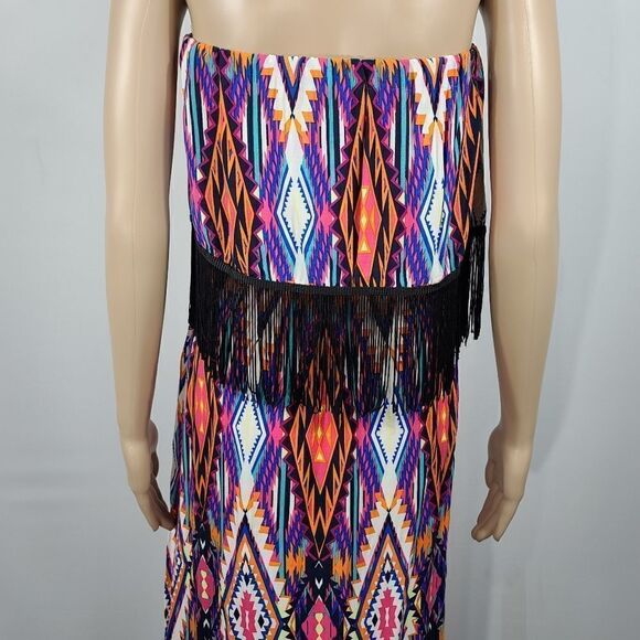 Justify Multi Color Fringed Maxi Dress - Picture 3 of 11